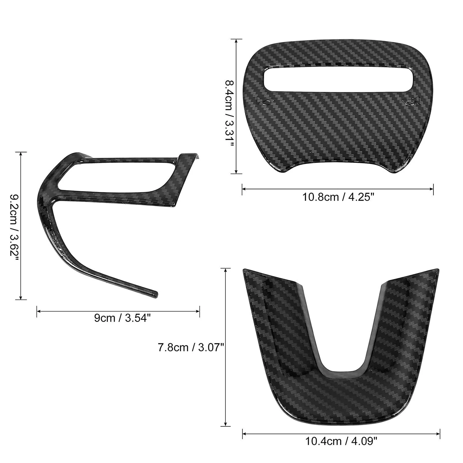 Steering Wheel Cover Trim for 2015-2023 Dodge Challenger Charger Durango Jeep Grand Cherokee SRT8 Carbon Fiber Look Accessories images - 6