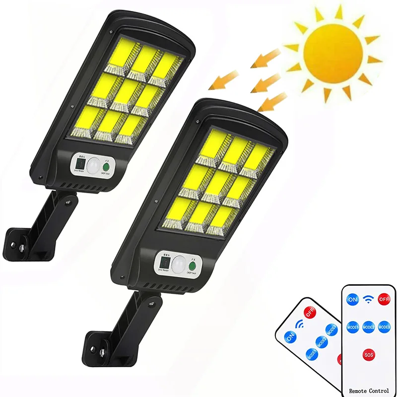 

Led Solar Street Lights Outdoor Waterproof Motion Sensor Wall Lamp with 3 Lighting Modes for Garden Patio Yard Deck Garage