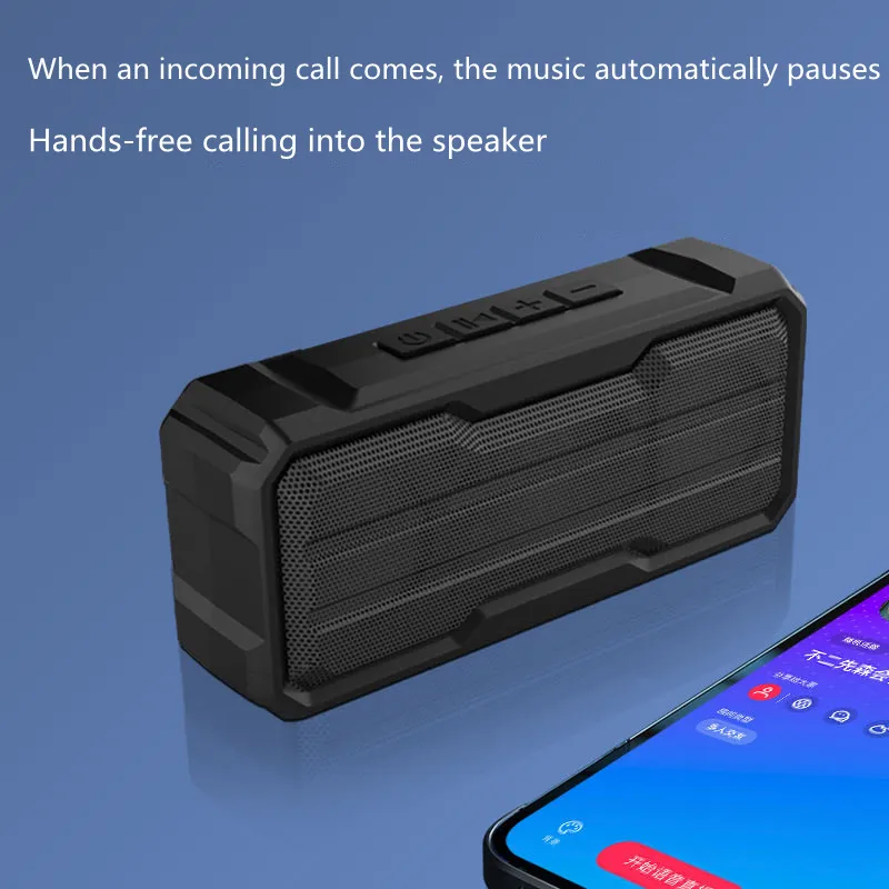 

Беспроводная Bluetooth-колонка, портативная внешняя стереоколонка, hi-fi стереосистема, сабвуфер, аудиоцентр с TF-картой, AUX