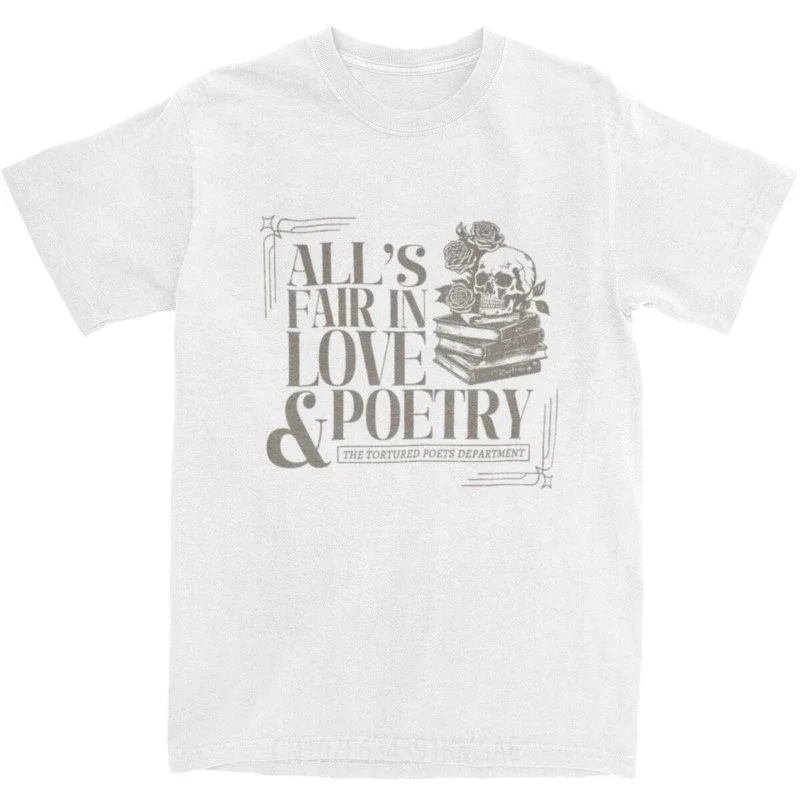 Футболки для мужчин и женщин All's Fair с надписью Влюбленные поэзии мученый поэт