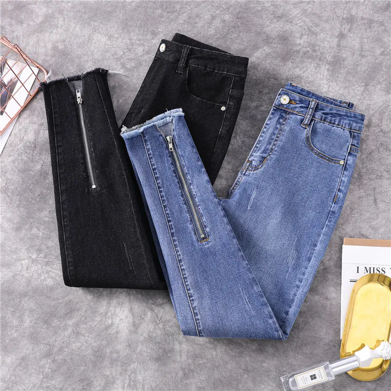 

Jeans for Women Spring Autumn High Waist Jeans Fashion Zipper High Elastic Denim Pencil Pants Female Stretch Jeans 5XL 100KG