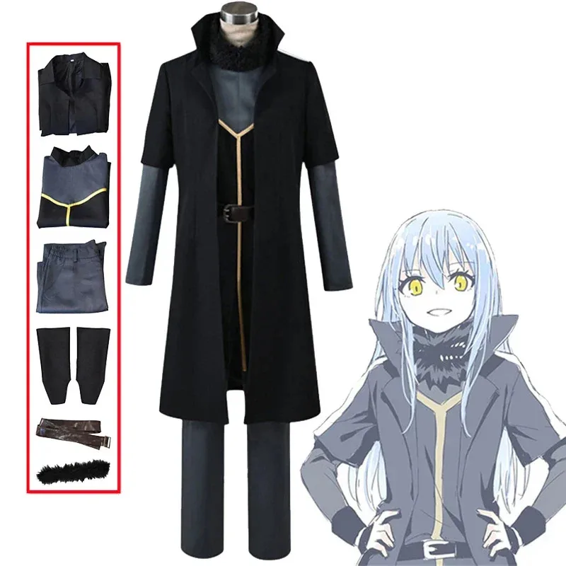 Rimuru Tempest Косплей Аниме That Time I Got Reincarnated as a Slime Костюм Хэллоуин Униформа Тренч Парик Маска Набор GC3b; 3's,6.e; (art.: 3920d2803ca59) - 3920d2803ca59