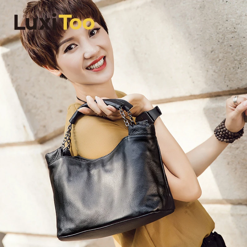 Handbag Women Casual Tote Lady Hand Bag Genuine Leather Shoulder Bags Fashion Messenger Bags Shopping Bag Cowhide High Quality