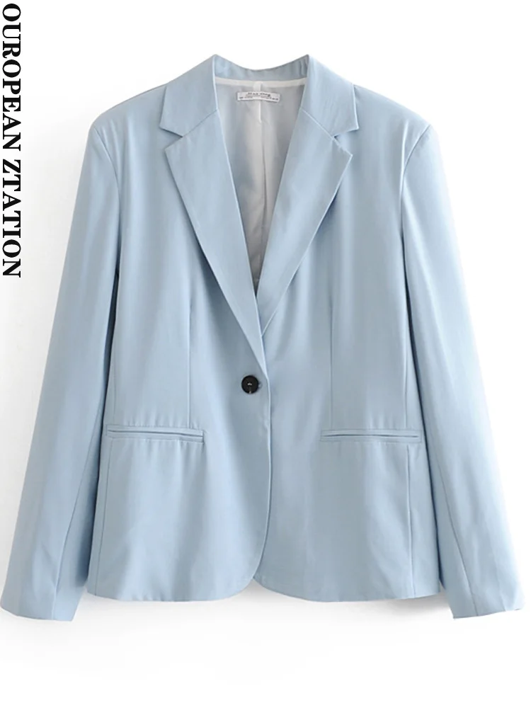 

Женский пиджак PAILETE 2022, модная офисная одежда, пальто, винтажная верхняя одежда с длинным рукавом и карманами, шикарная женская одежда