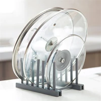 kitchen organizer pot lid rack stainless steel spoon holder shelf cooking dish pan cover stand accessories