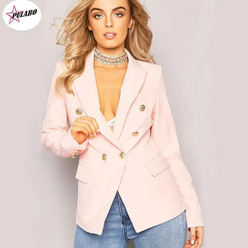 

Ladies Blazer Long Sleeve Blaser Women Suit jacket Female Feminine Blazer Femme Pink White Black Blazer Autumn Spring