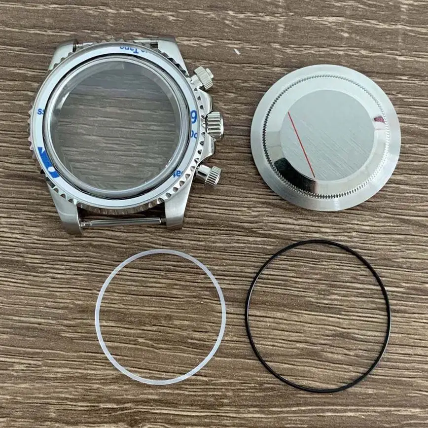 Watch Accessories 40MM Watch Hands  Case  Strap Steel Sapphire Glass Case for VK63 Movement