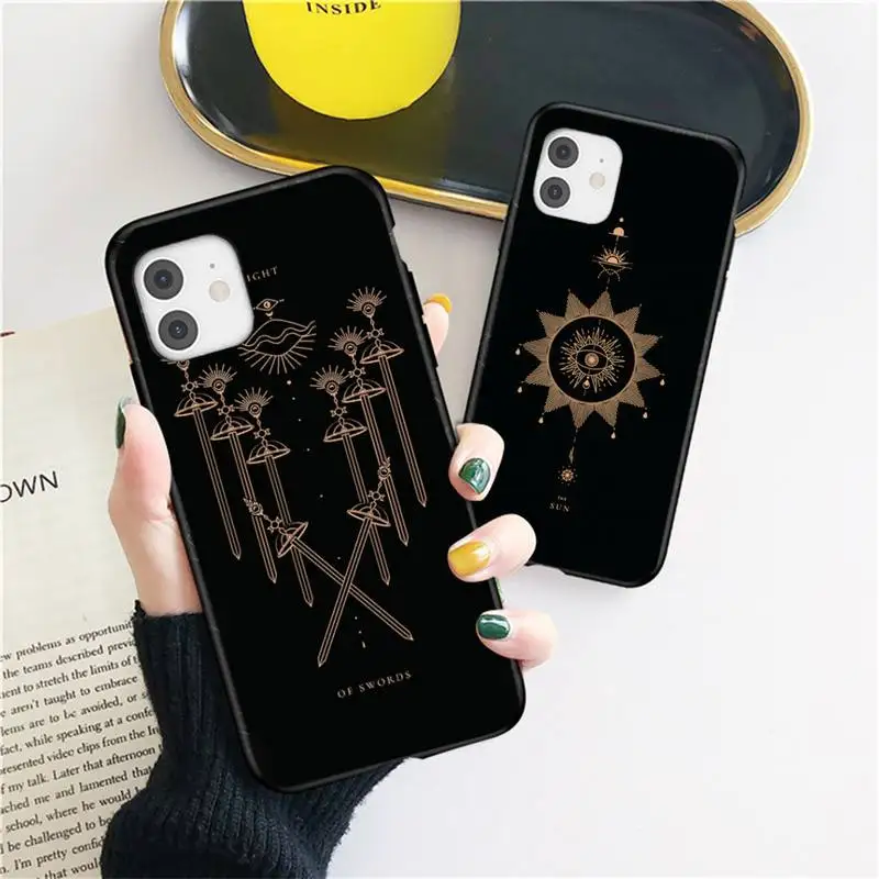 

Art Sun Flowers Snake Moon Phone Case For iphone 12 11 13 7 8 6 s plus x xs xr pro max mini shell