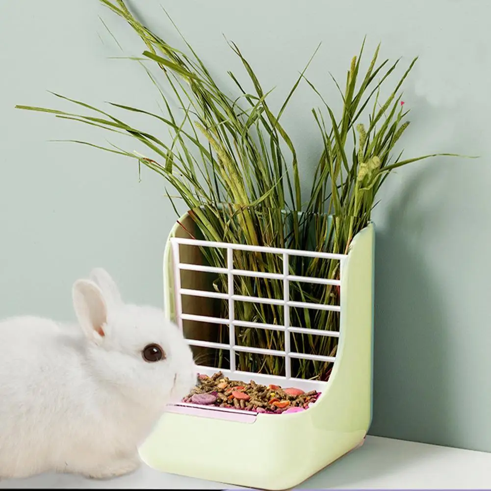 

NEW 2-in-1 Pet Rabbit Portable Feeding Rack Straw Basket Animal Feeding Accessories For Chinchilla Guinea Pig