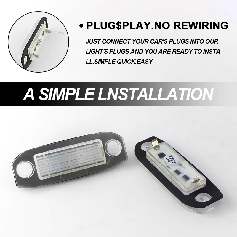 2 шт. Canbus 12 В светодиодная лампа освещения номерного знака белая без ошибок