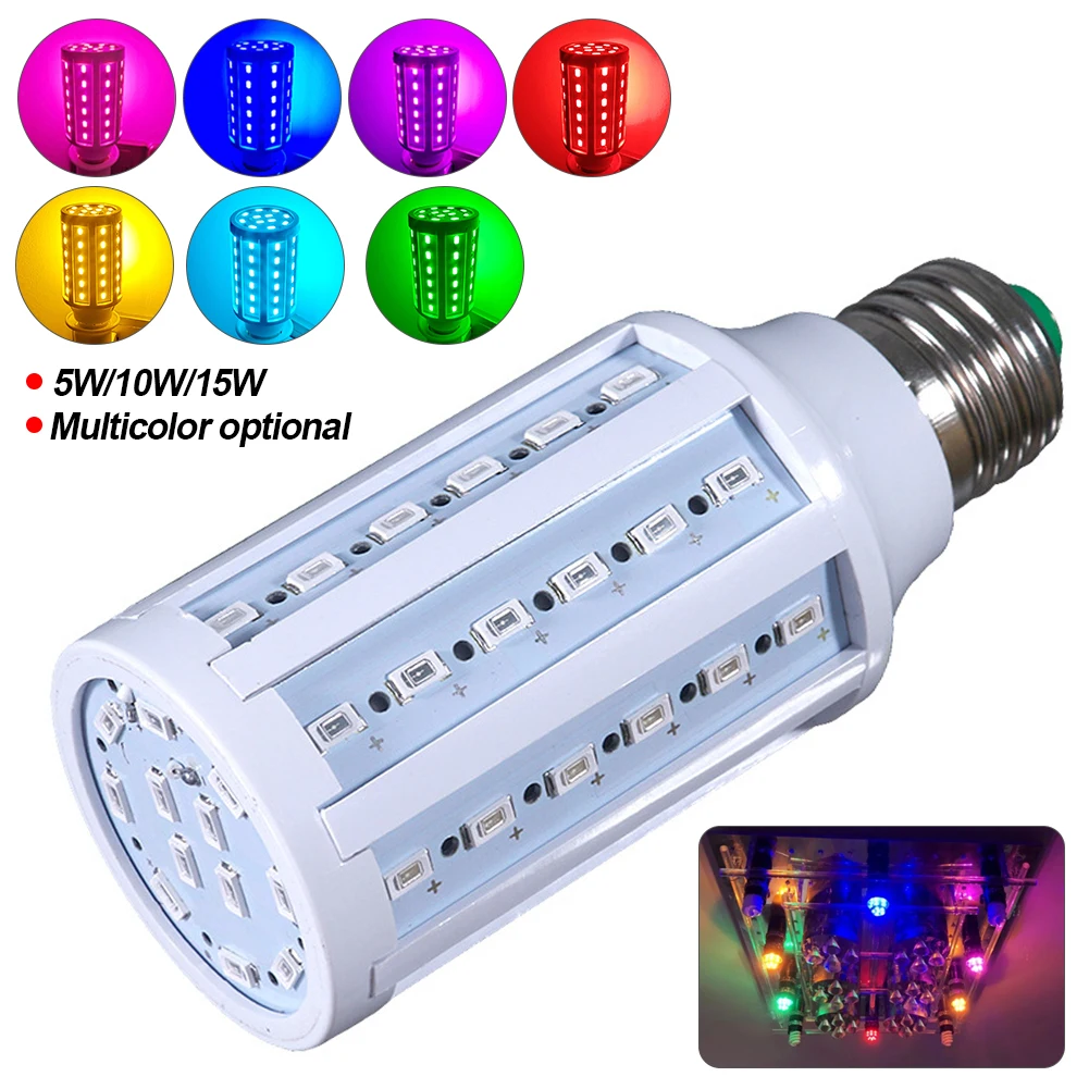 

E27 7 Colors LED Bulb Room Decoration Light Corn Bulb Celebrity Live Stream No Flicker Lamp Photography Bulb Background Light