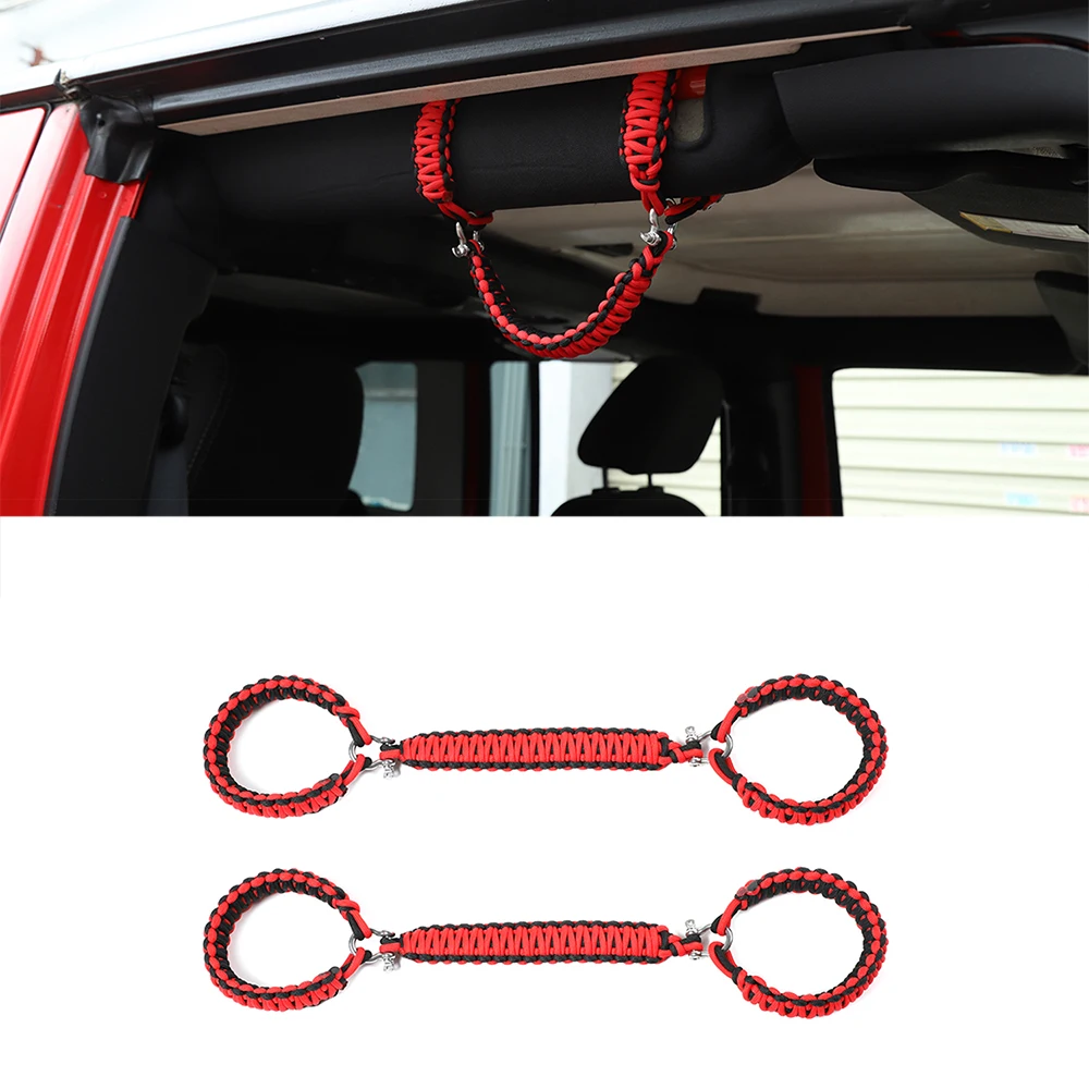 

Paracord Roof Top Grab Bar Handle for Jeep Wrangler JK JL Gladiator JT 2007-2018 2019 2020 2021 2022 Car Interior Accessories