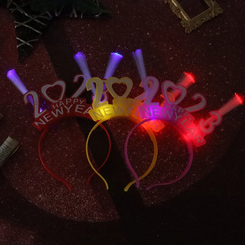 

2023 Concert Party Bar Activity Props Hair Band Hair Band Light Optical Fiber Flash Headwear For 2023 New Year Christmas Party