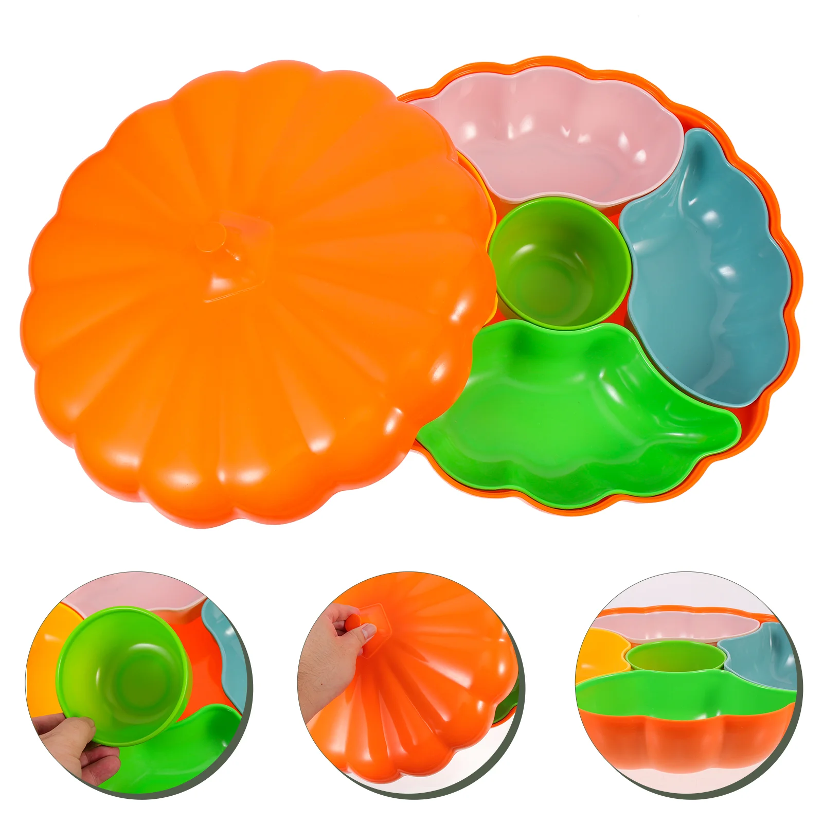 

Tray Storage Fruit Serving Plate Snack Candy Driedpastry Five Grid Party Dessert Holder