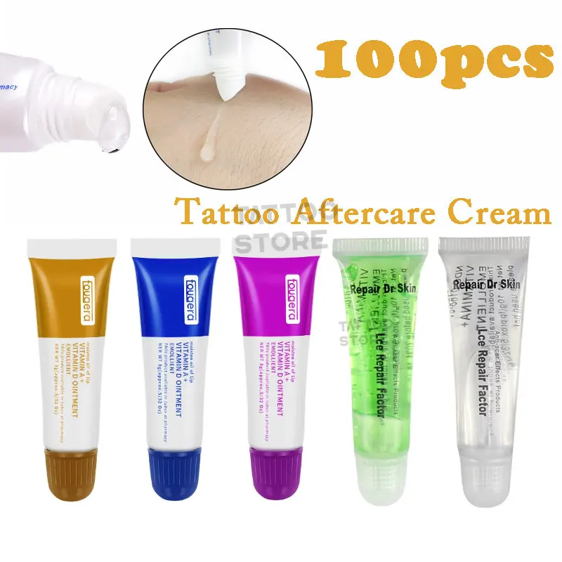 

100 шт. крем для татуировок после ухода, Перманентный макияж, микроблейдинг, бровей, губ, витаминный мазь A & D, тату от шрамов, боди-арт