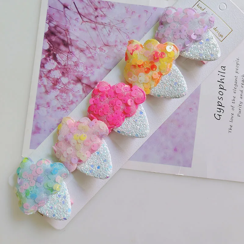 5 шт./лот заколка для волос с блестками радужного цвета девочек детская Новое