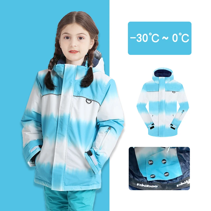 Children's Winter Windproof Waterproof Skiing Snowboard Suit Kids Ski Coats Windbreakers Snow Pants Jackets Sets Suits for Girls