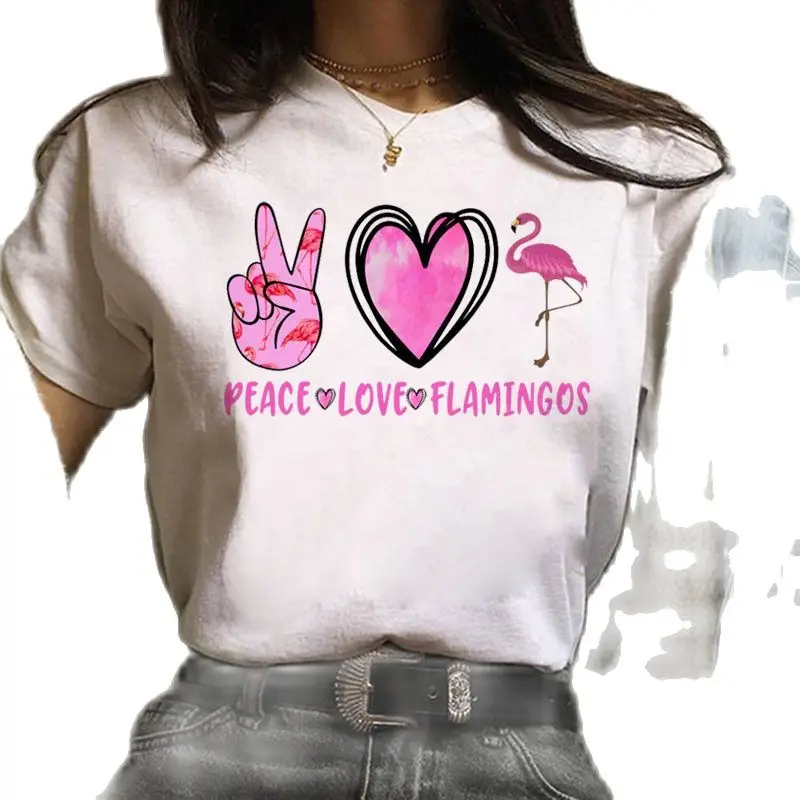 

Свободная Женская футболка с круглым вырезом, с надписью «Love»