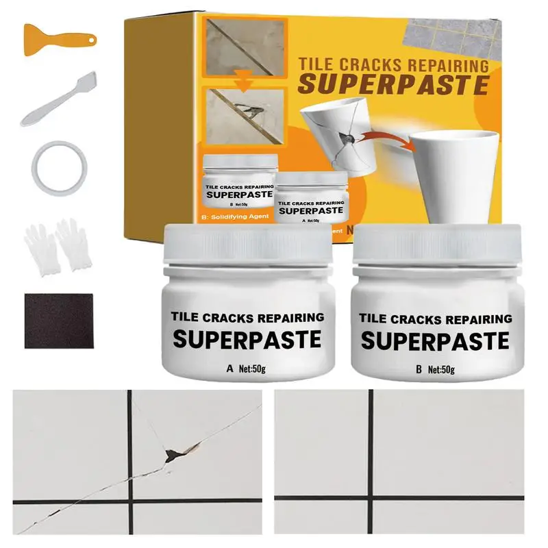 

Tile Crack Repair Kit Adhesive Paste Crack Repair Kit For Crack Filling Porcelain Repair Glue Tub Repair Kit For Cracks