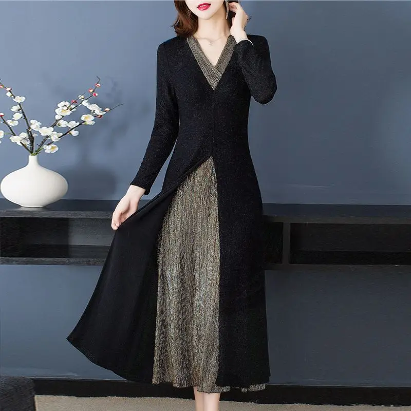 Высококачественное приталенное платье из двух частей с имитацией новая осенняя