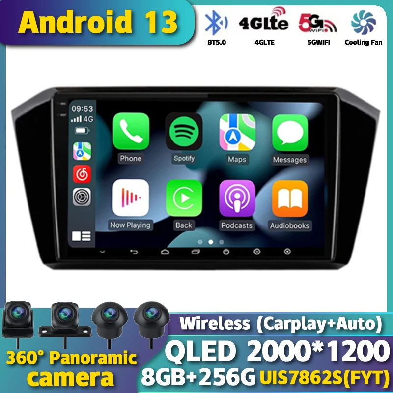 

Android 13 для Volkswagen VW Magotan Passat B8 2015-2021 навигация GPS видеоплеер Carplay Авто Мультимедиа Стерео 360 камера