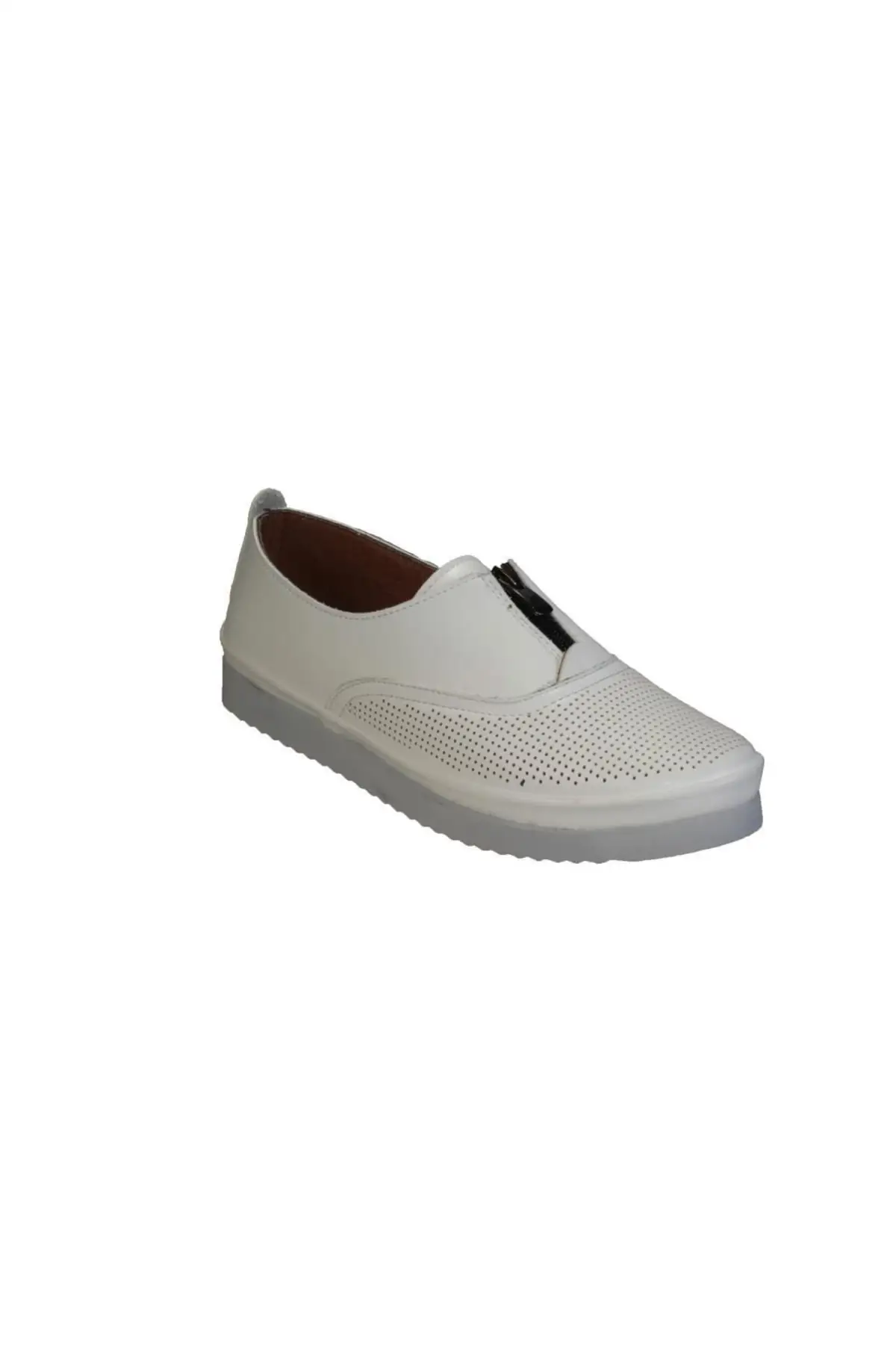 

Women Flats Shoes summer White Zipper Detailed - Orthopedic Sole Daily Mother'S Shoes Fashion Flats Casual Shoes Fashion Flats Casual Shoes