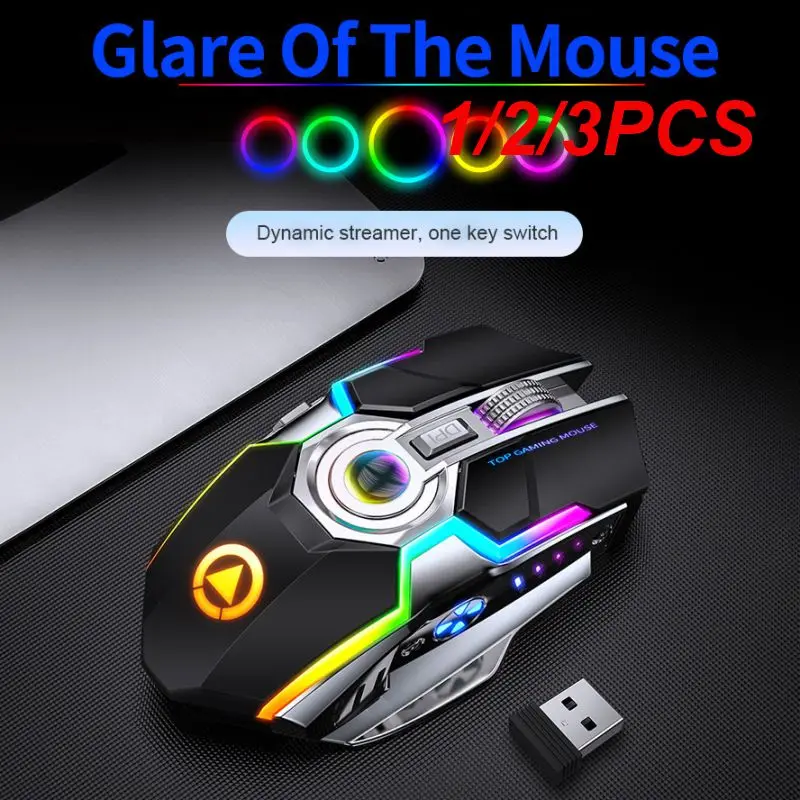 

1/2/3PCS Wireless Gaming Mouse 2.4G USB 7Buttons 1600DPI RGB Backlit Rechargeable Gamer Silent Mouse Gamer Mute Mice for PC