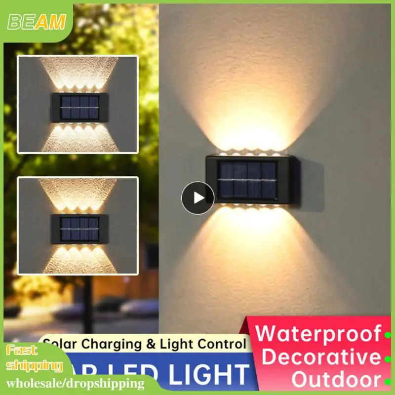 

1~8PCS LED Solar Wall Lamp Outdoor Waterproof Solar Powered Light UP and Down Illuminate Home Garden Porch Yard Decoration