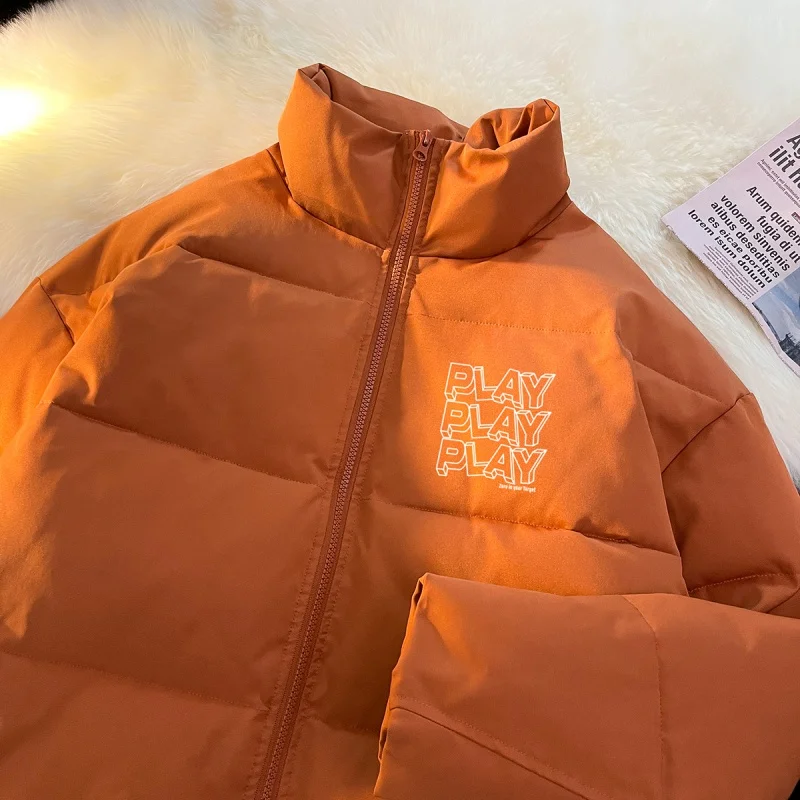 EOENKKY/Korean Clothing Parkas Men Stand Collar Thicken Fashion Cotton Padded Coats Loose Winter Male New Jackets