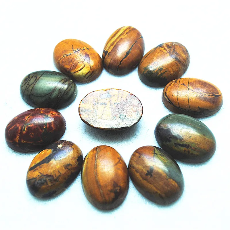

5PCS Nautre Picaso Stone Cabochons Oval Shape 18X25MM No Hole Beads Cabs For DIY Jewelry Findings Designs Free Shippings