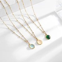 ybwl three colours oval cat eye pendant necklces for women party jewelry stainless steel no tarnish wedding gift wholesale