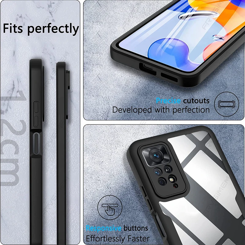 Чехол с полной защитой 360 градусов для XiaoMi RedMi Note 11 11s 10 10s Pro Plus 5G 4G 9 9s 9T 9A 9C 12 NFC 10C