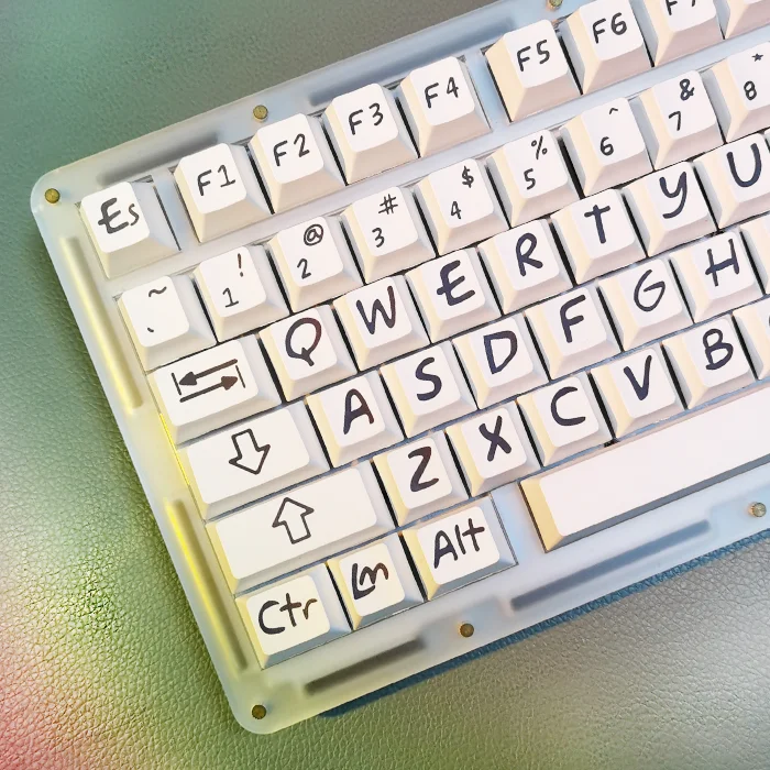 133-клавишные минималистичные белые колпачки для клавиш с граффити Cherry MX Switch