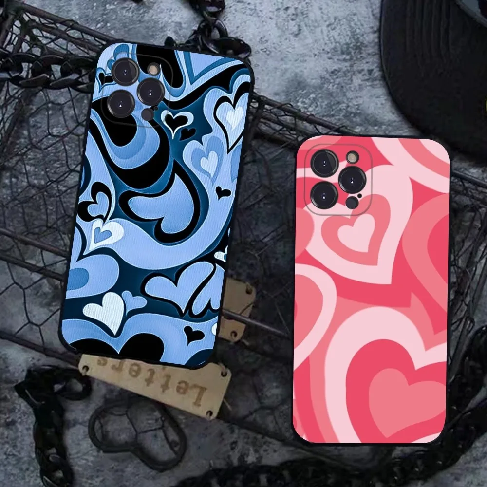 

Love Heart Phone Case For iPhone 14 11 12 13 Mini Pro XS Max Cover 6 7 8 Plus X XR SE 2020 Funda Shell