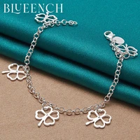 blueench 925 sterling silver leaf temperament bracelet for ladies engagement wedding fashion glamour jewelry