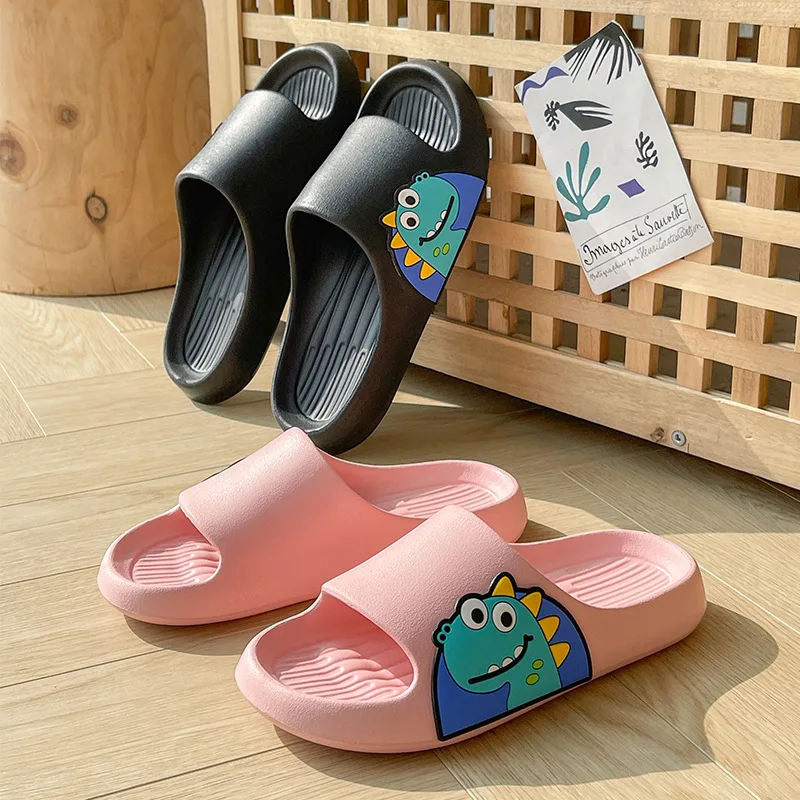 

Cartoon Dinosaur Designer Brand Women Slippers Outdoor Beach Platform Woman Sandals Bathroom Couple Slides Summer Female 2022