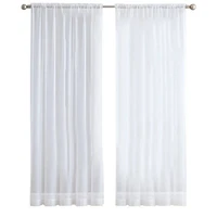 promotion semi sheer curtains privacy curtains light filtering soft drapes for bedroom living room bathroom window decor whi