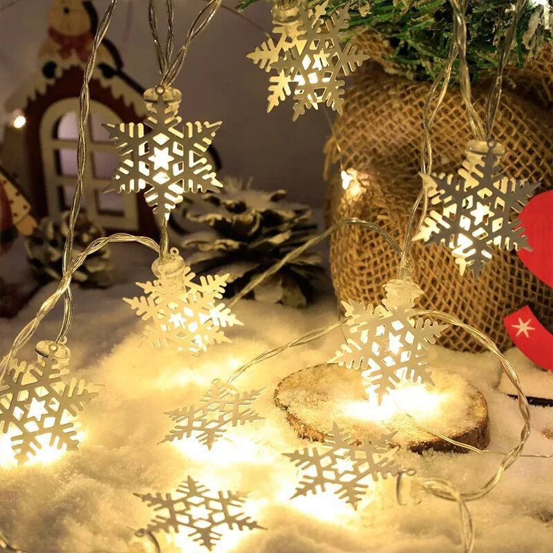 

3M Snowflake Valentine's Day Decoration Lights Wrought Iron Living Room Decorative Light String Curtain Photo Wall Hanging Lamp