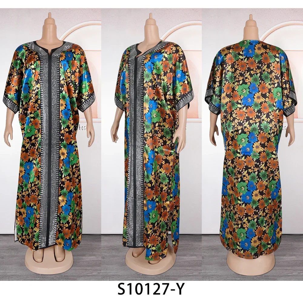 Платья с Африканским принтом для женщин традиционное длинное платье круглым