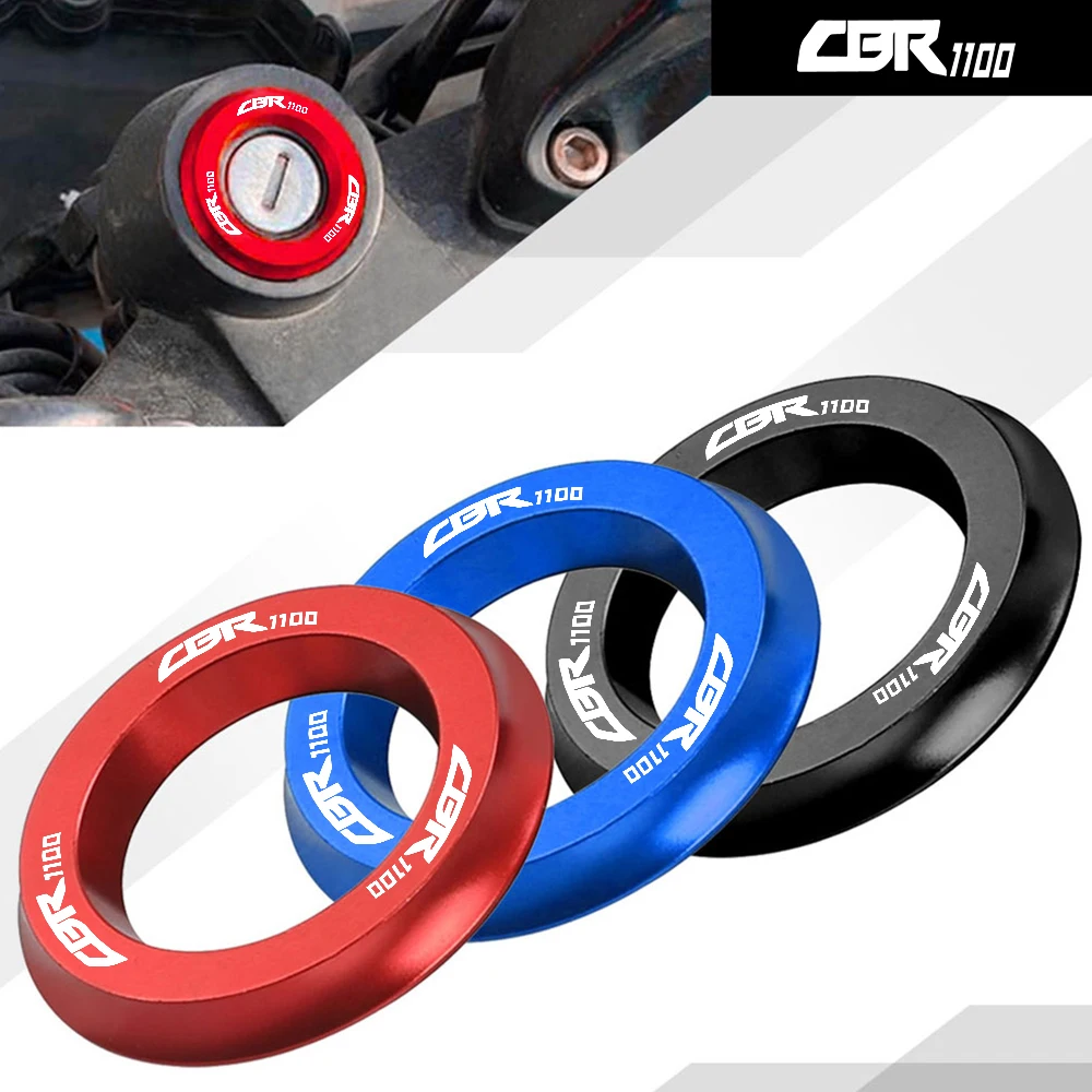 

Motorcycle Ignition Cover Throttle Cover Decorative Ring Key Hole Ring CNC Aluminum FOR HONDA CBR1100 CBR1100XX BLACK XX-V XX W