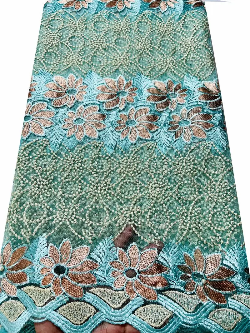 5 ярдов Новое поступление 3D фотовышивка французская сетчатая кружевная ткань с