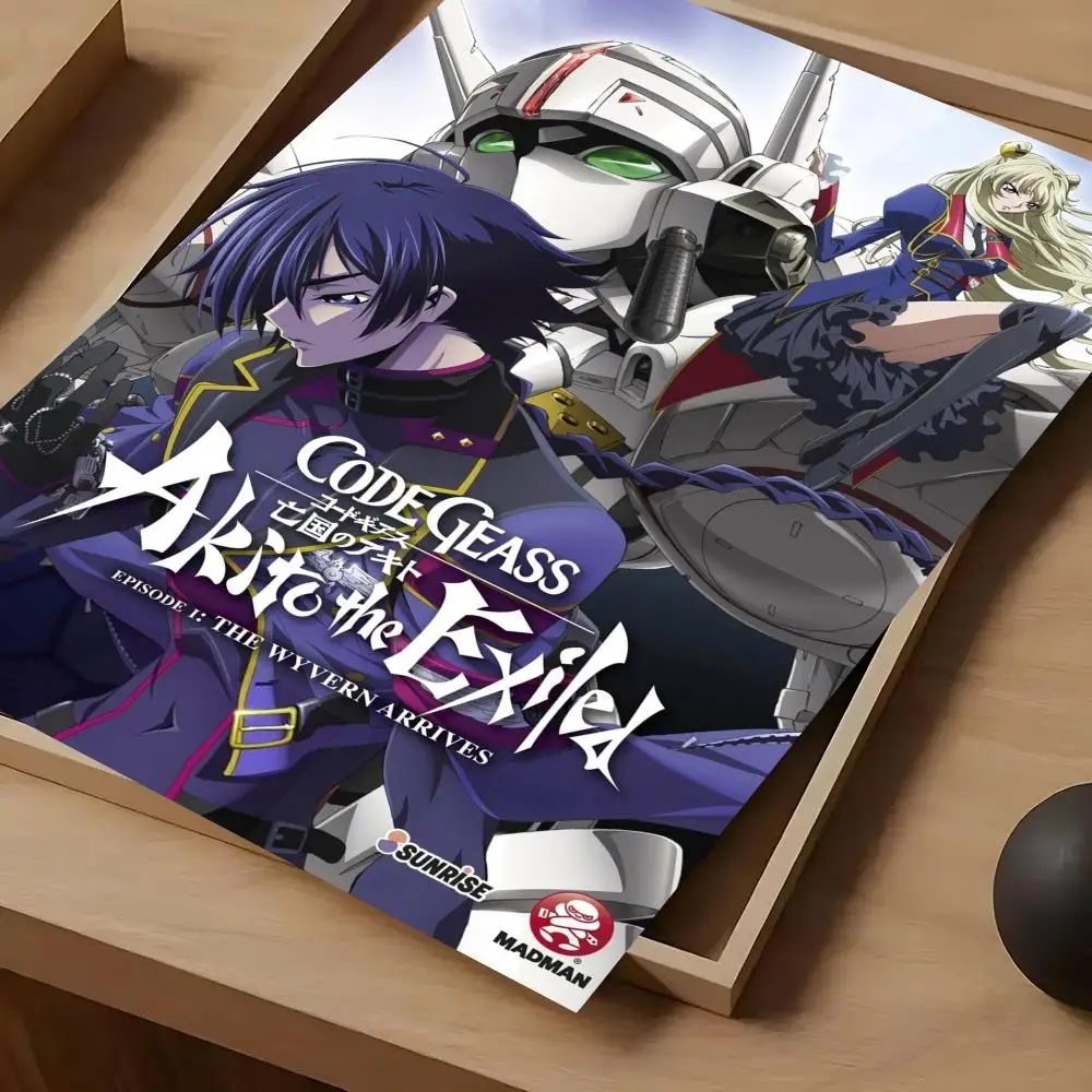 Фото Постер Code Geass, самоклеящаяся художественная водонепроницаемая бумажная наклейка, декор для стен кофейни, бара, комнаты №5