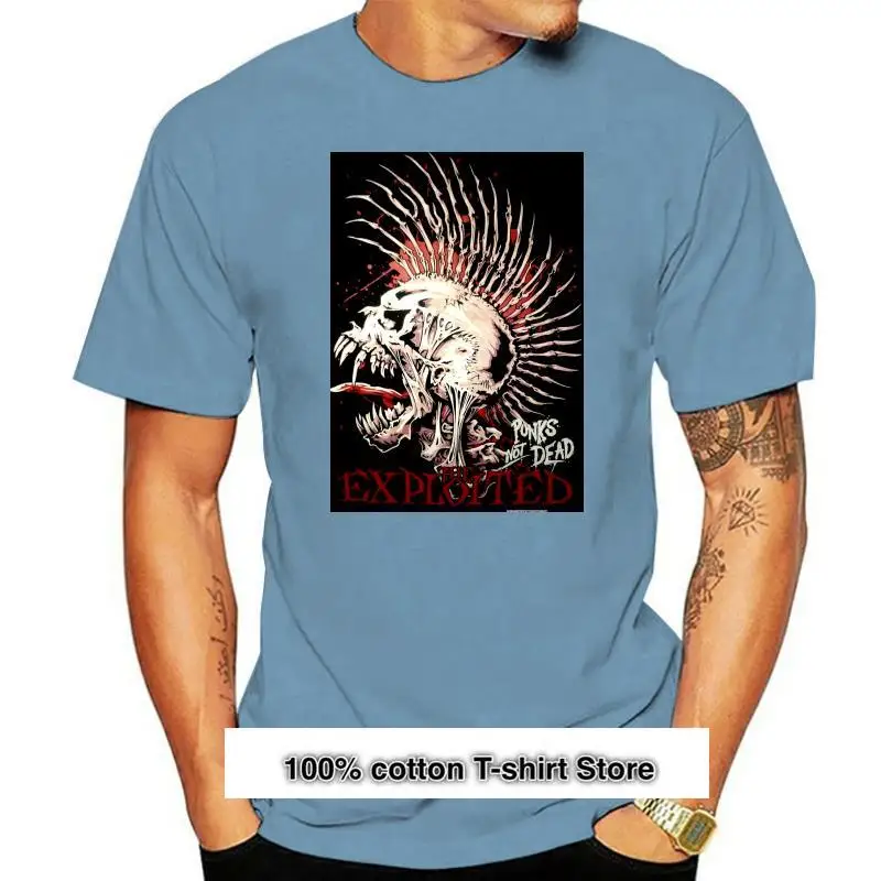 

Camisetas de algodón a la moda para hombres, camisa de manga corta con estampado de los explotados Punks no Dead, fresca