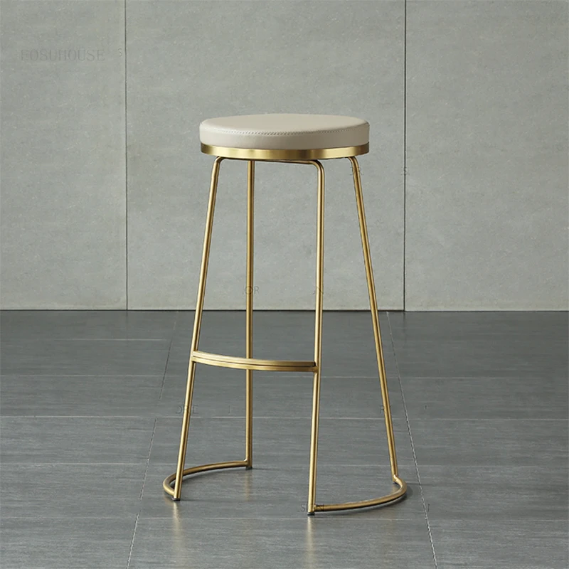

Nordic Fashion Bar Chairs Bar Furniture Kitchen High Stool Coffee Shop Light Luxury Bar Stools Modern Creative Counter Chair