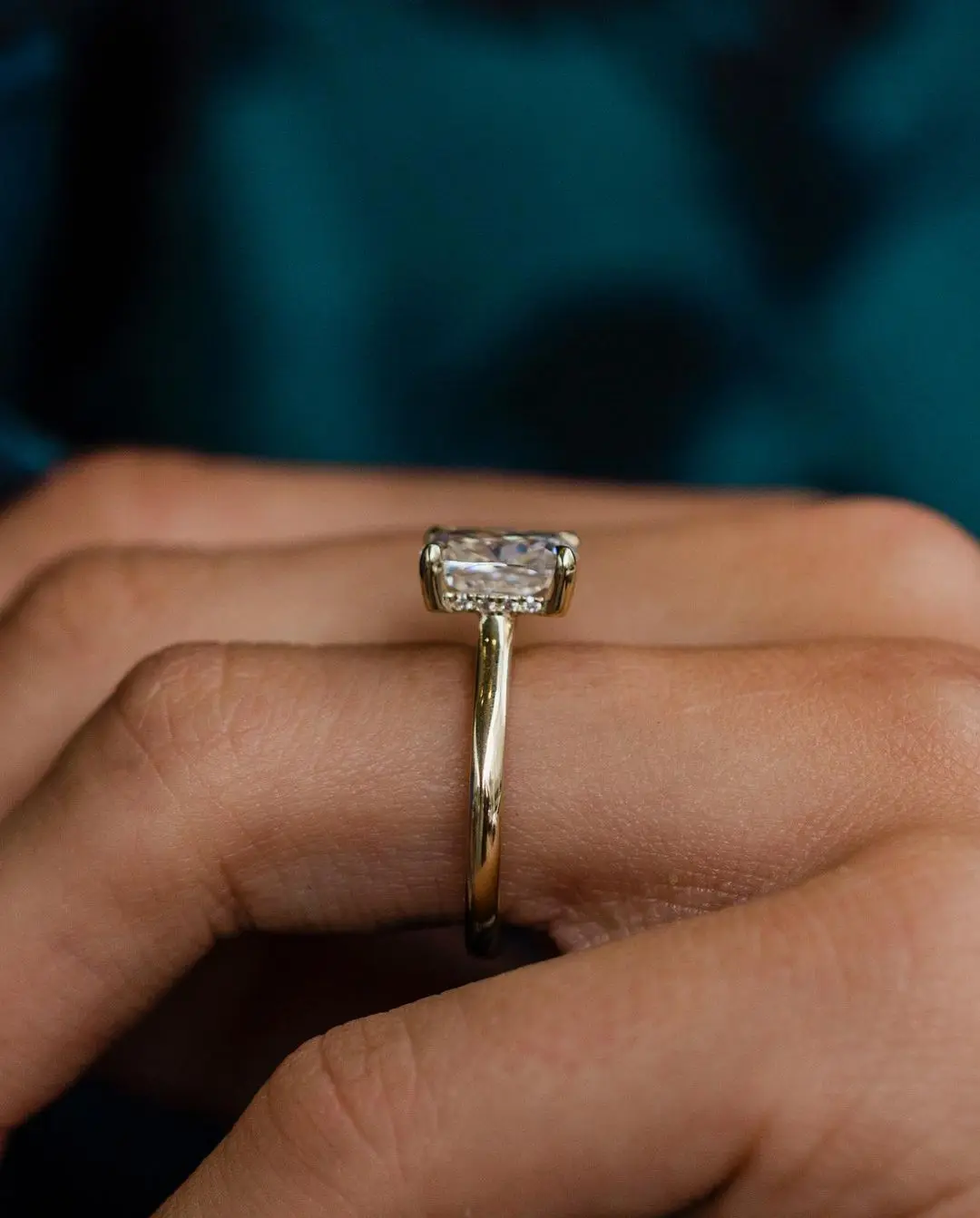 JOVOVASMILE Moissanite 14k Gold Rings For Women 3carat 9x7mm Crushed Ice Hybrid Elongated Cushion Cut Au750 Solitaire Ring