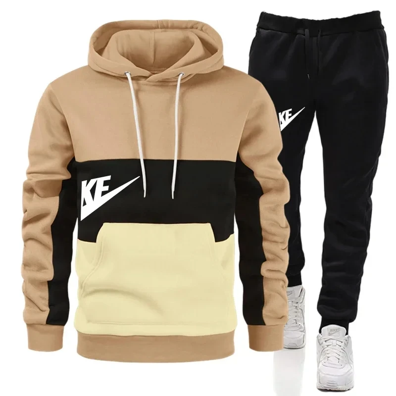 

2023 New men's hoodie and pants set, casual sportswear, zippered hoodie, sportswear brand, sweater, autumn, winter