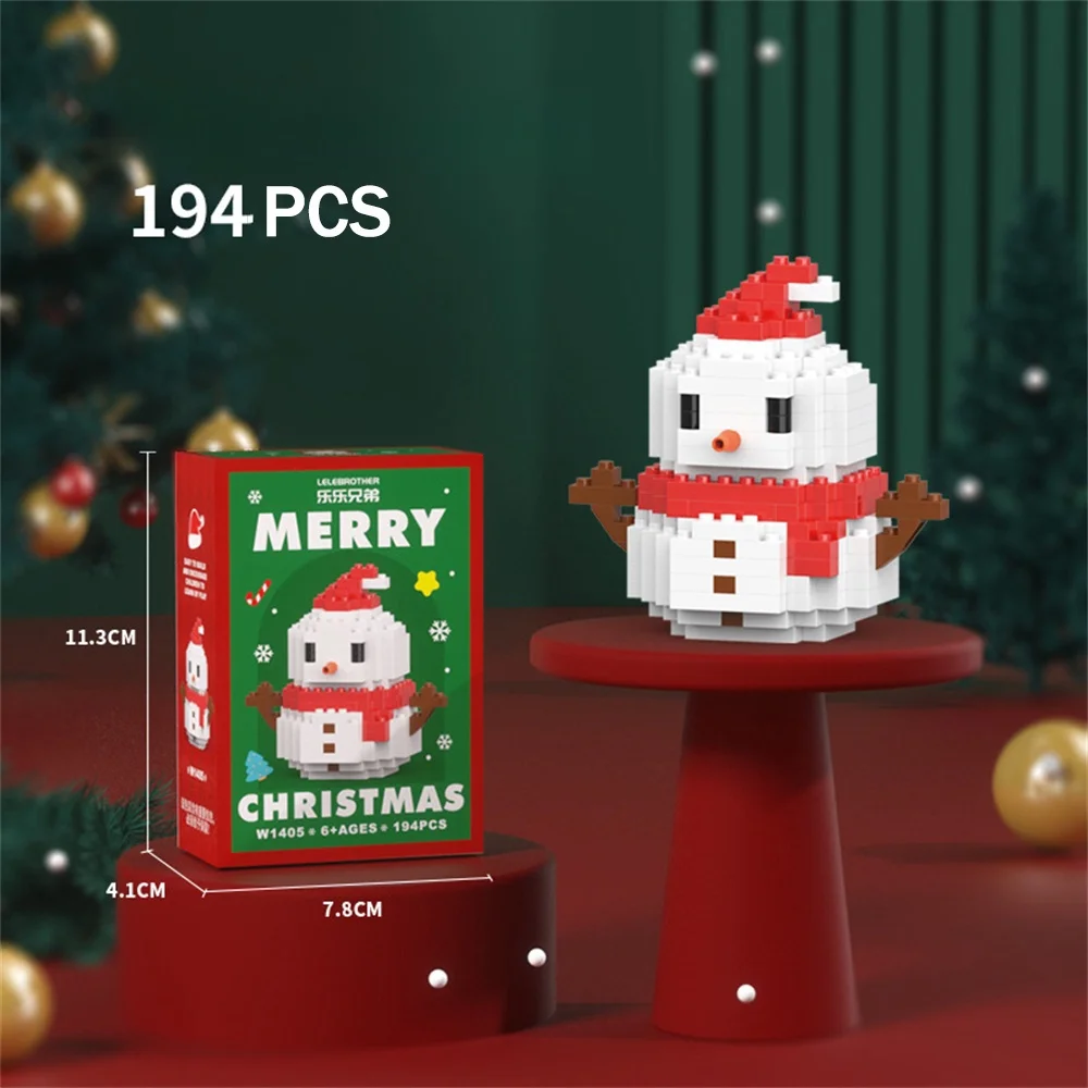 Рождественский радостный фестиваль микро-мини-строительные блоки подарок с
