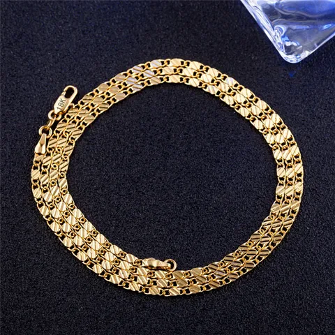 Ожерелье из 18-каратного золота для мужчин и женщин, благородная красивая элегантная цепь, красивое ювелирное изделие, свадебный подарок, 16-30 дюймов