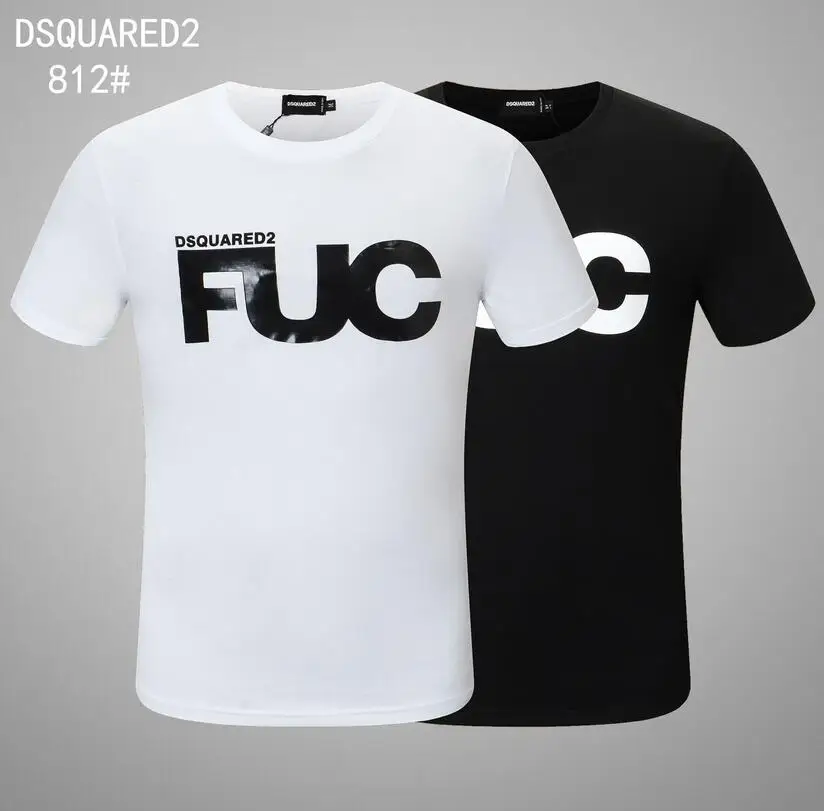 

Hot New Summer Dsquared2 Men/Women Street Hip-Hop Round Neck Short-Sleeved T-shirt Cotton Locomotive Letter Printing Casual Tee