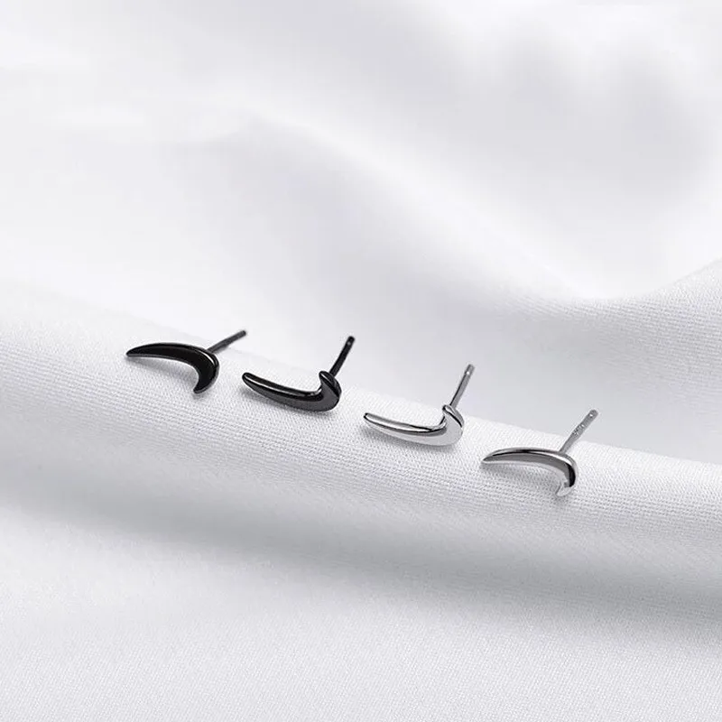 

925 Sterling Silver Female Cute Earring Excellent Elegant Simple Stud Earring for Woman Girl Man Unique Punk Jewelry Earrings